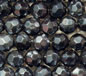 Navy Metallic 10mm Faceted Round Glass Beads
